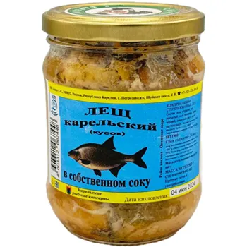Лещ карельский кусок в собственном соку 500г