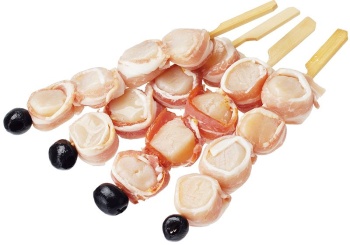 Шашлык из гребешка в беконе 300г