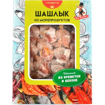 Шашлык из гребешка и креветки  с/м в/у 